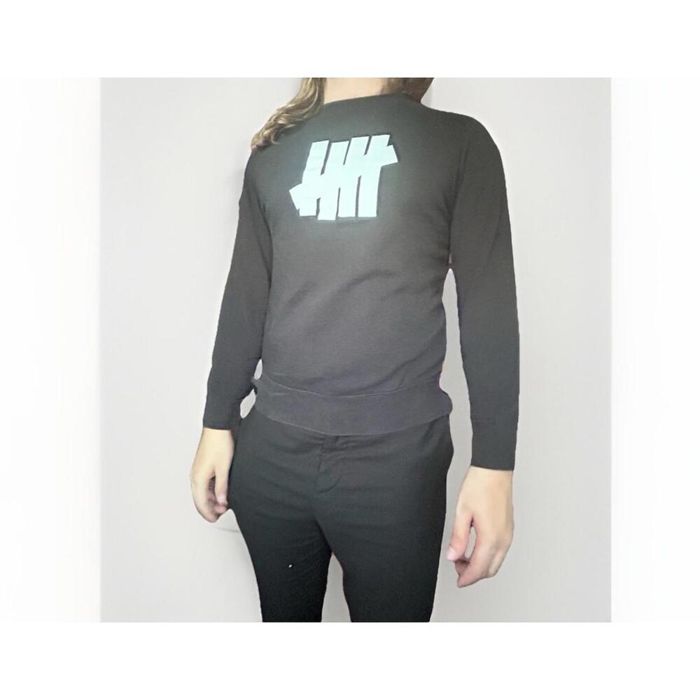 Undefeated 5 Strike Logo Crew Neck Sweatshirt Black S USA